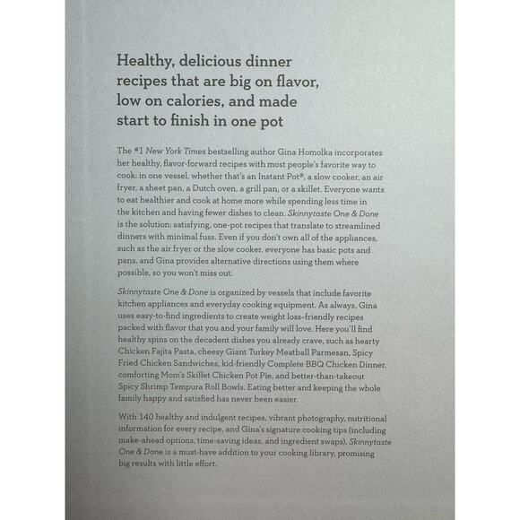 Skinnytaste One & Done Cookbook: 140 No-Fuss Dinners Gina Homolka New Hardcover - Picture 3 of 7